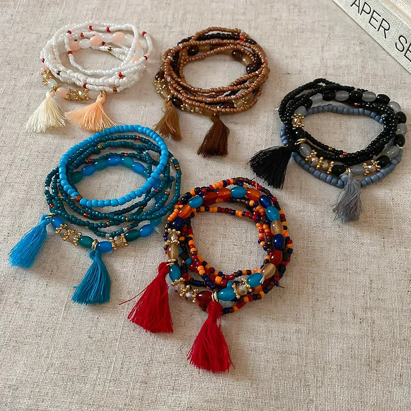 Tassel Rice Bead Bracelet - Korvel