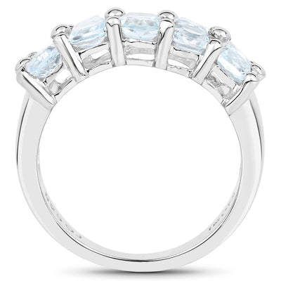 Bague en argent sterling .925 avec topaze bleue véritable de 3,60 carats