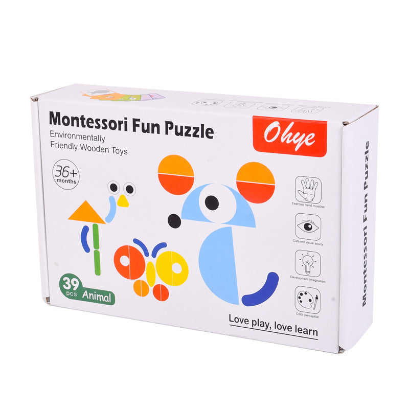 Montessori Wooden Geometry Puzzle for Early Learning