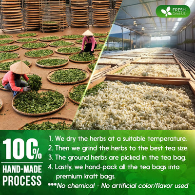 Premium Jasmine Green Tea Bags - Natural & Vegan