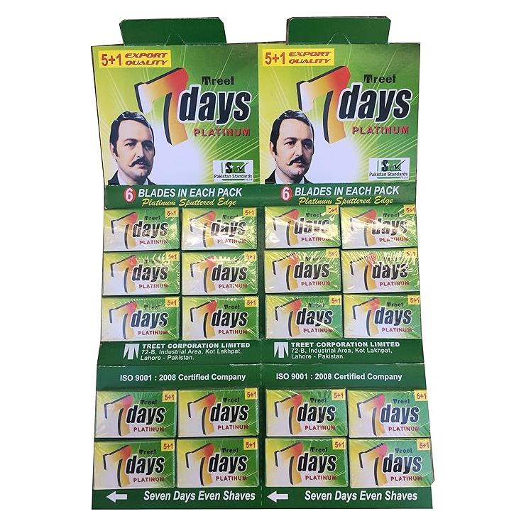 Treet 7 Days Platinum Double Edge Razor Blades - 100 Blades