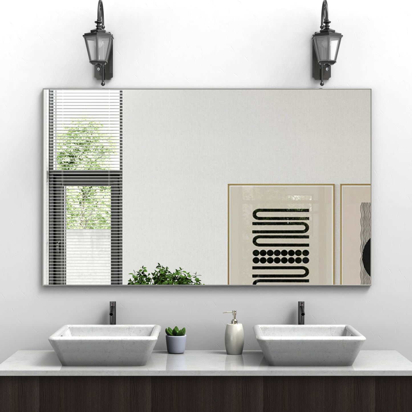 60"x36" Oversized Modern Rectangle Bathroom Mirror
