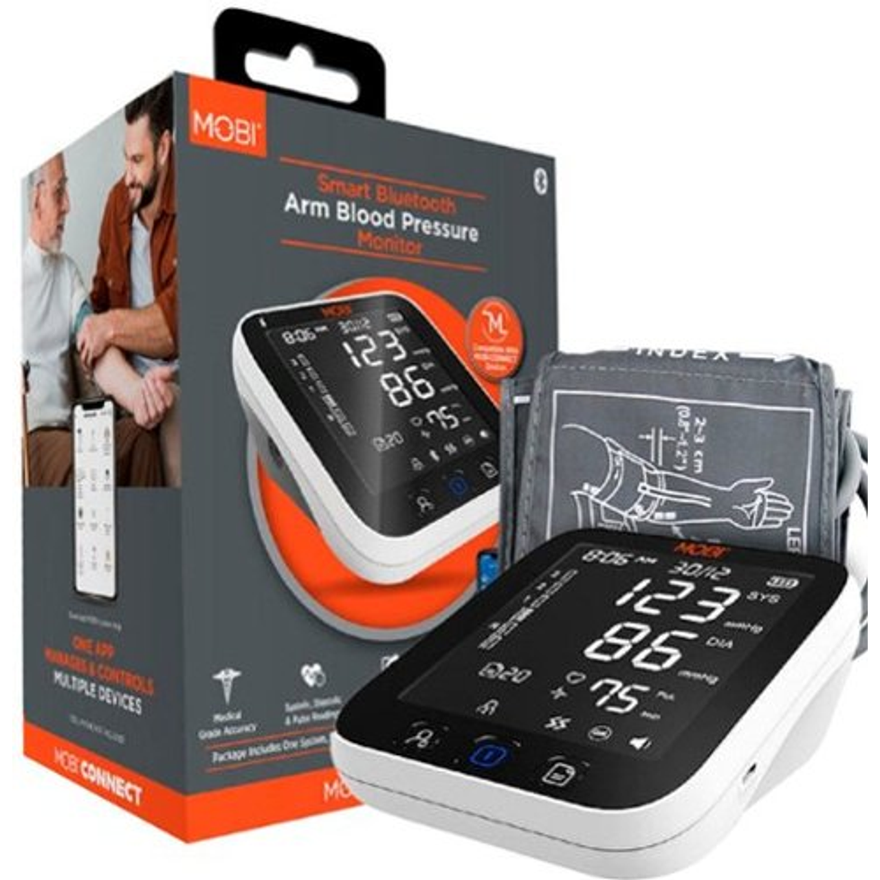 Moniteur de pression artérielle au bras Bluetooth intelligent MOBI Connect