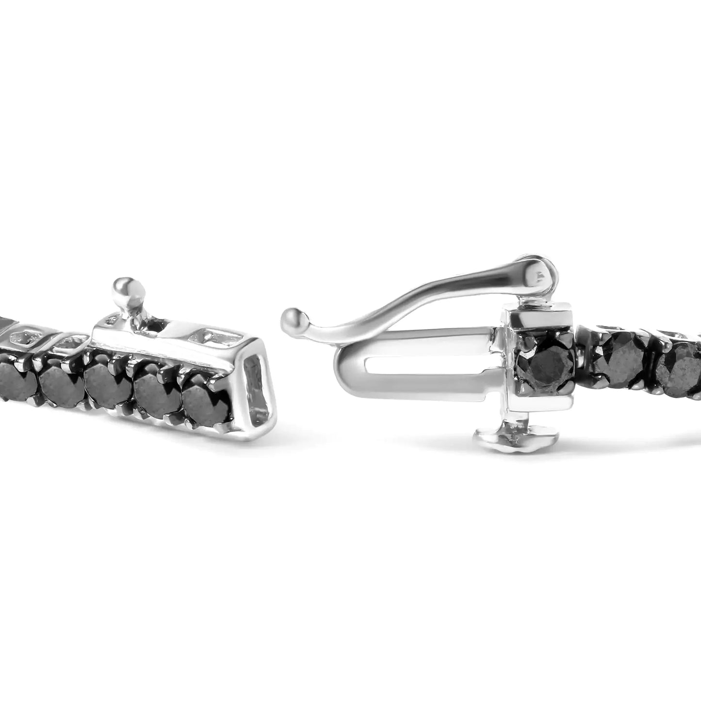 Pulsera de tenis de diamantes negros tratados de plata esterlina .925 - 7.25"