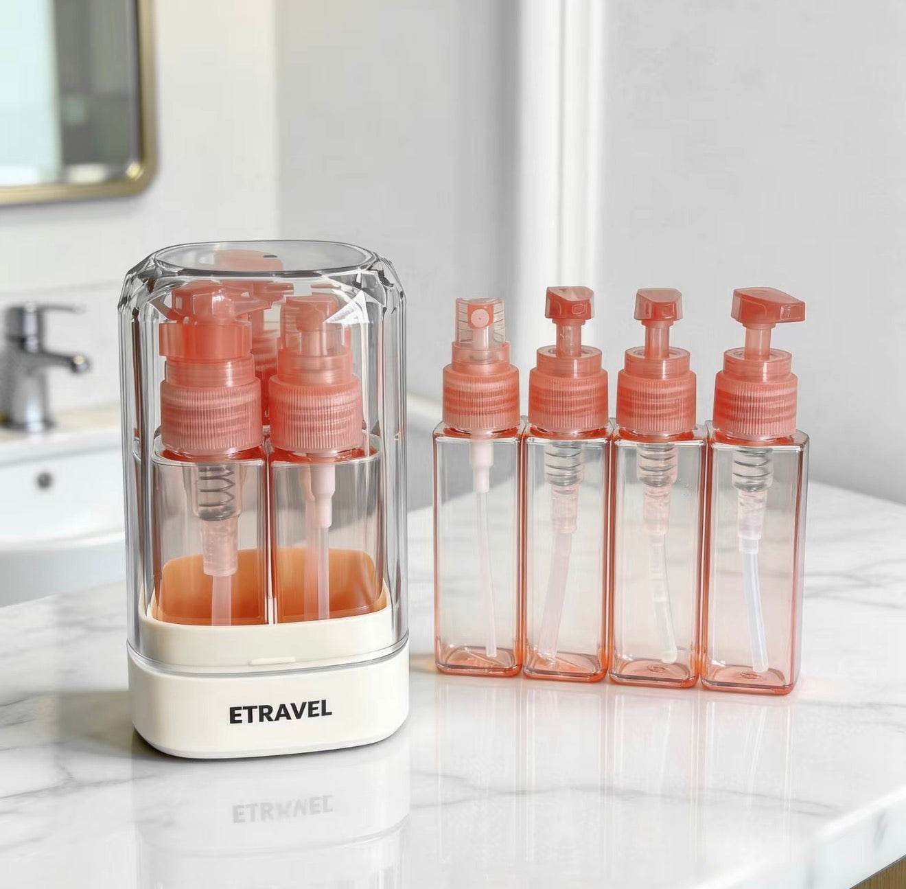 Dispensador de artículos de tocador TravelMate 4 en 1