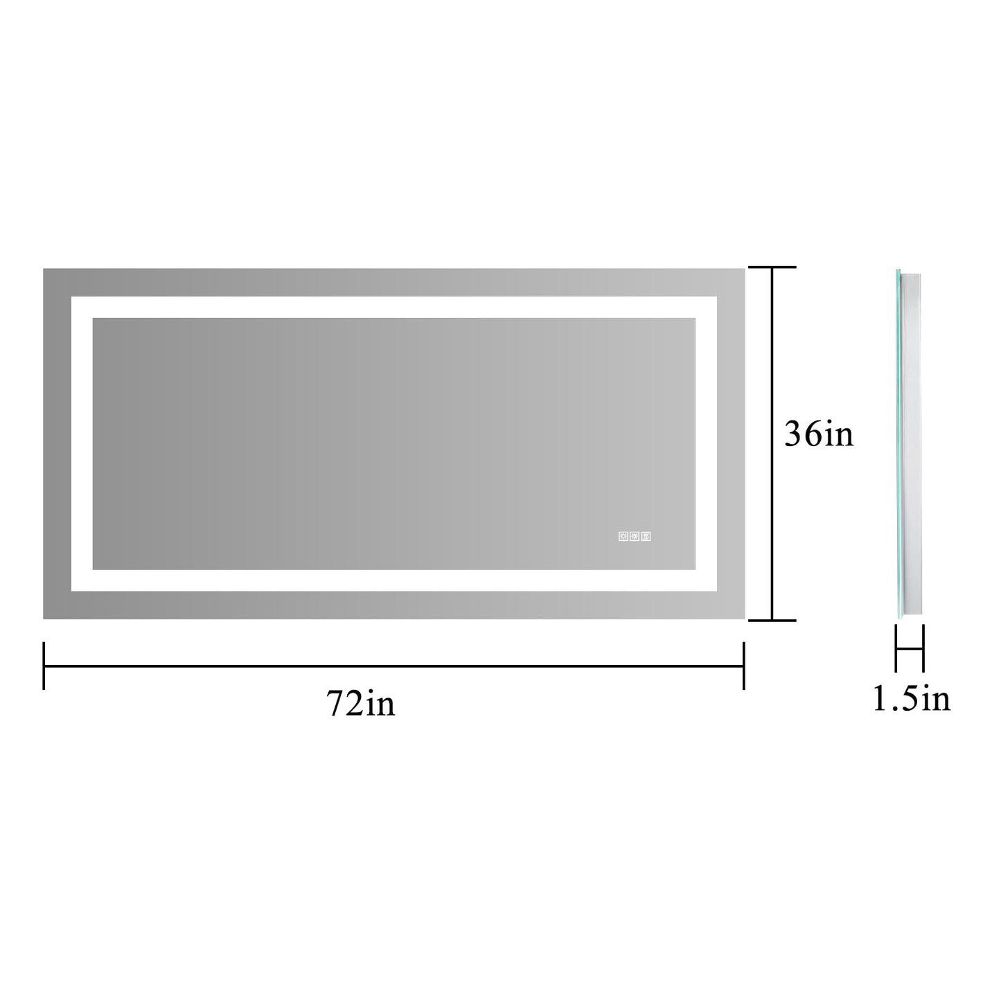 LED Bathroom Mirror 72x36 Inch with Anti-Fog and Dimming Features