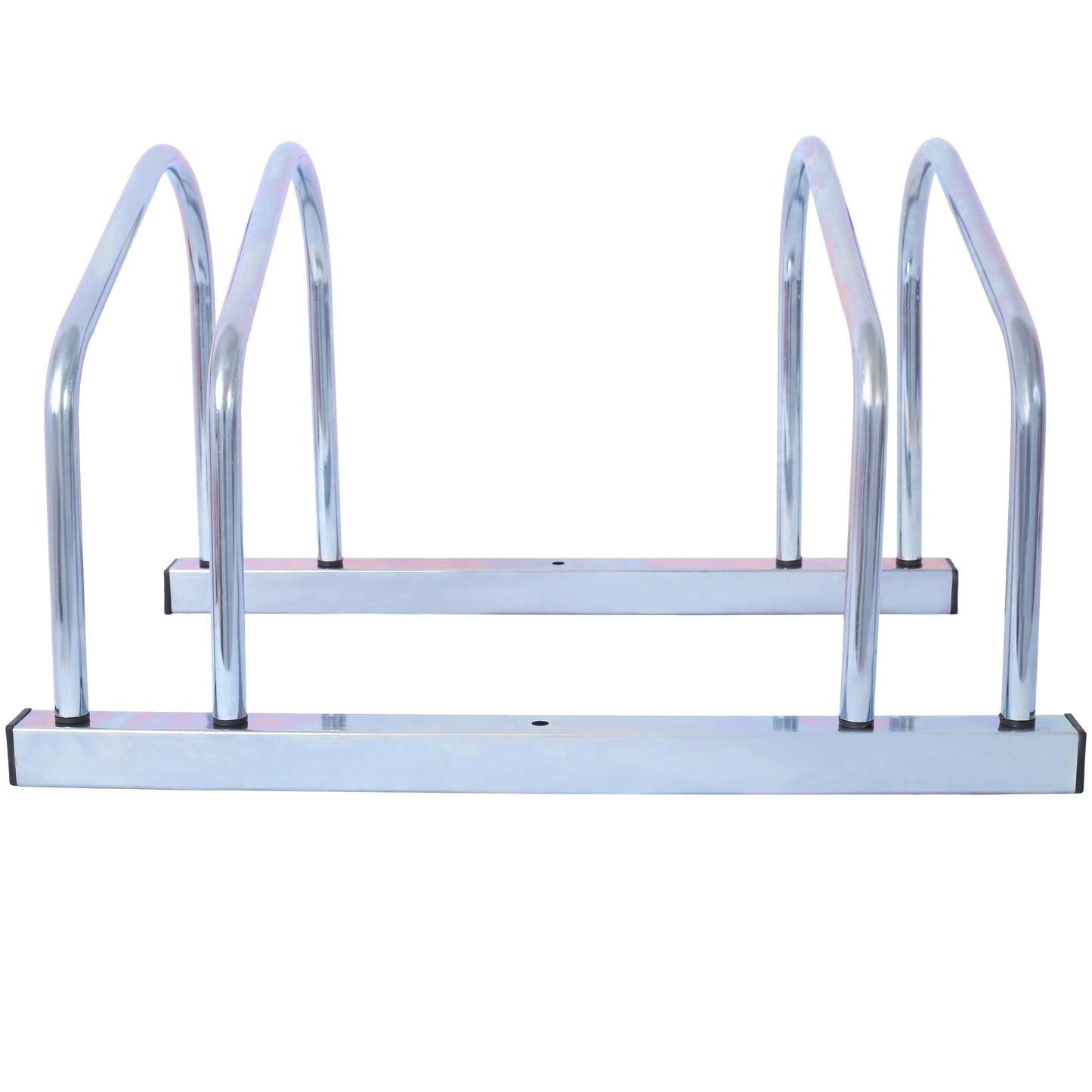 2 bicycle ground bike parking racks 22-28 inch wheel supports, maximum tire width 2.15 inches, galvanized - Korvel