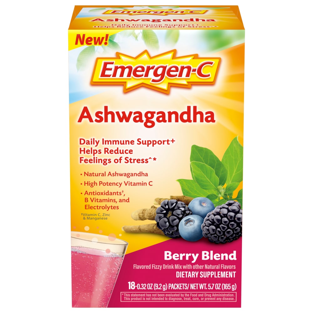 Emergen-C Mezcla de Bebida de Bayas de Ashwagandha