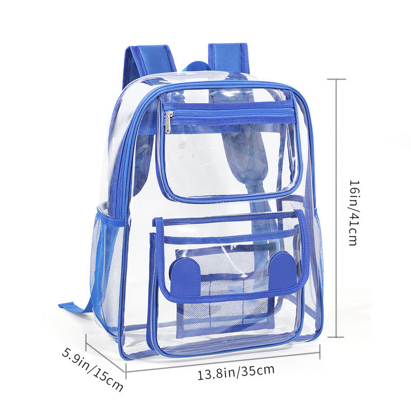 Sac à dos de voyage extérieur transparent grande capacité
