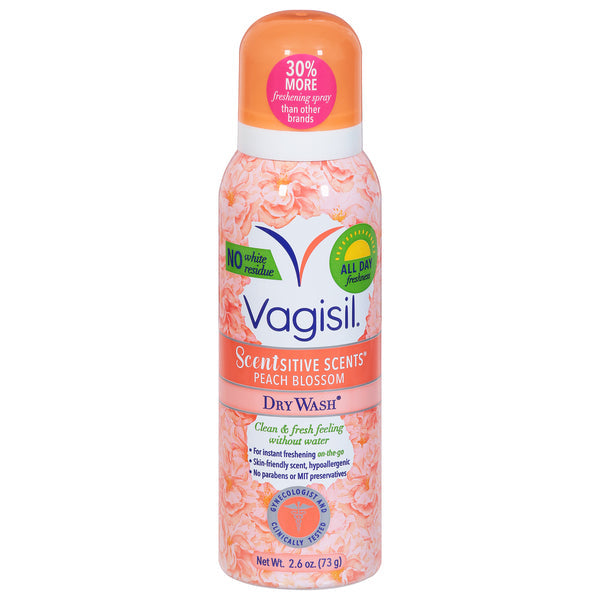 Vagisil Scentsitive Scents Spray de lavage sec, Fleur de pêcher, 2,6 oz