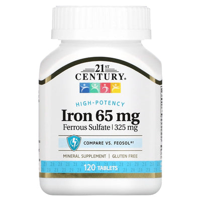 21st Century Ferrous Sulfate Iron Supplement – 100 Tablets