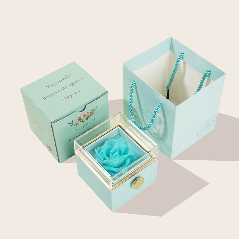 360° Flip Rose Gift Box Necklace Ring Gift Box for Women