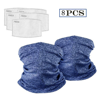 Scarf Bandanas Neck Gaiter with Safety Carbon Filters Multi-purpose Face Cover For Men women Sports/Outdoors - Korvel