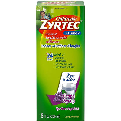 Sirops contre les allergies Zyrtec pour enfants - Saveur raisin (236 ml)