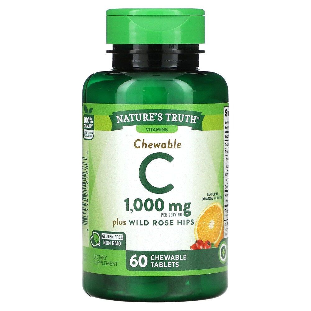 Vitamina C 1000mg de Nature's Truth con Rosa Mosqueta - 60 Tabletas Masticables