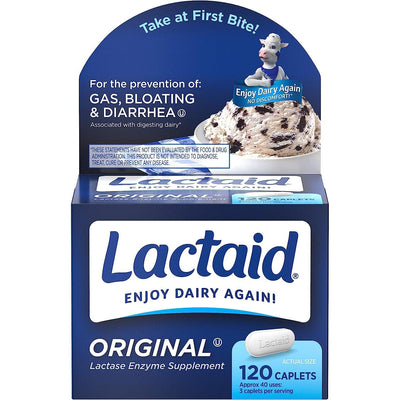 Lactaid Original Strength Lactose Intolerance Relief Caplets