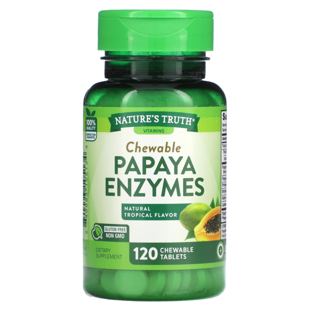 Enzimas de Papaya con Sabor Tropical de Nature's Truth - 120 Tabletas Masticables