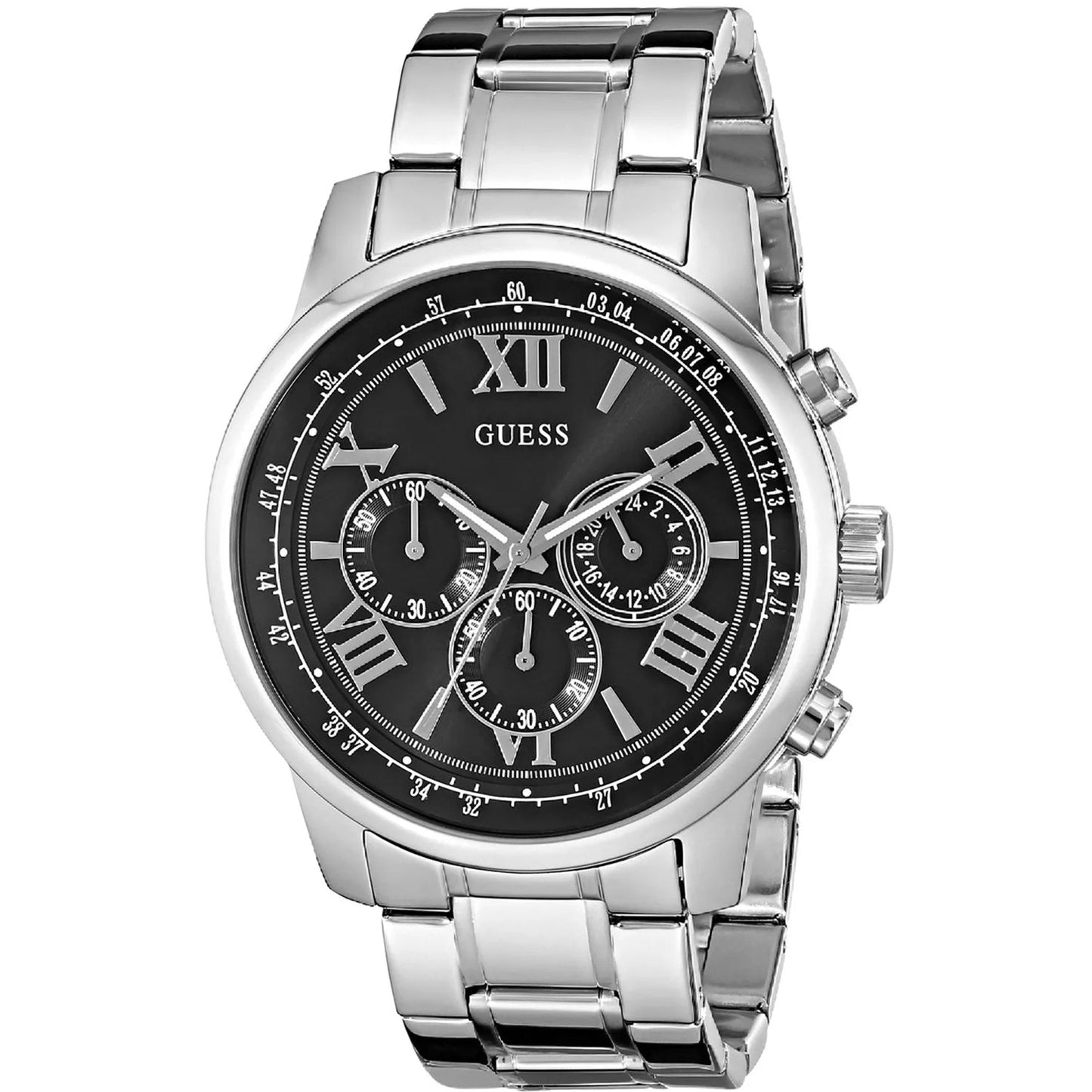 Reloj de acero negro Guess para hombres
