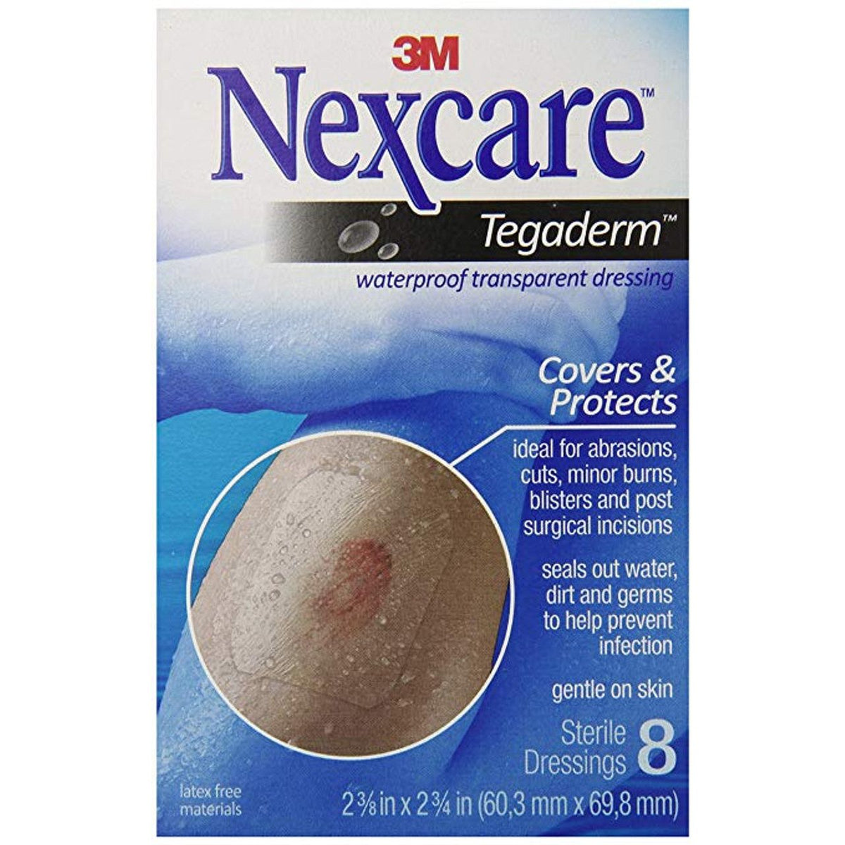 Nexcare Tegaderm Pansement Transparent Étanche, 8 Compte