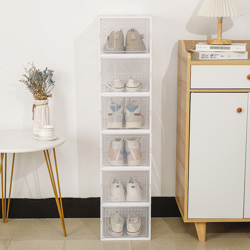 Foldable Shoe Storage Box - Stackable & Dustproof Organizer