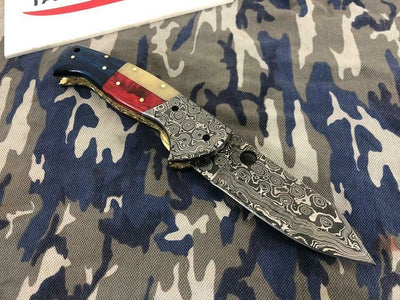 Texas Pride Damascus Steel Folding Pocket Knife - Korvel