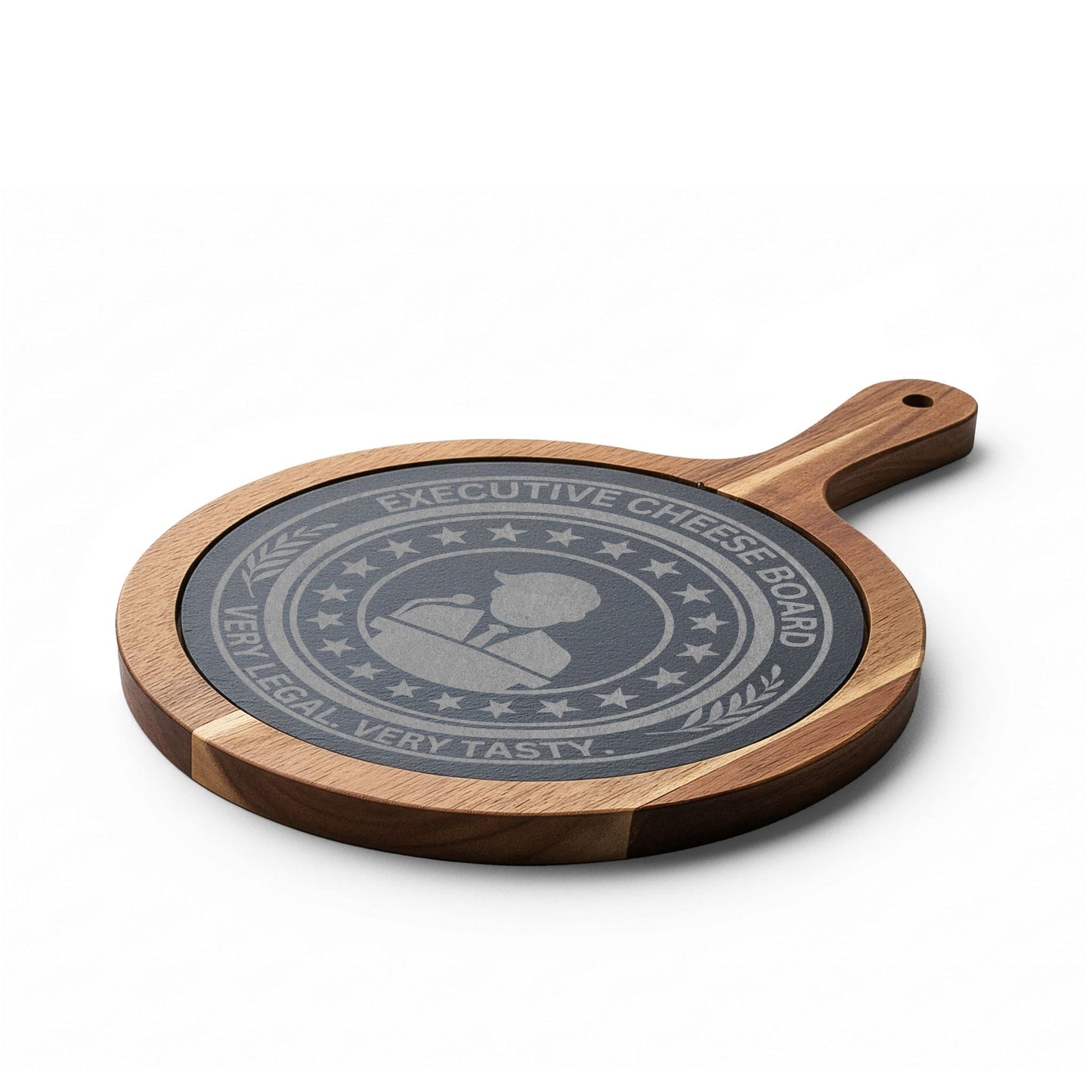 Ensemble de planche à charcuterie exécutif - Bois d'acacia gravé