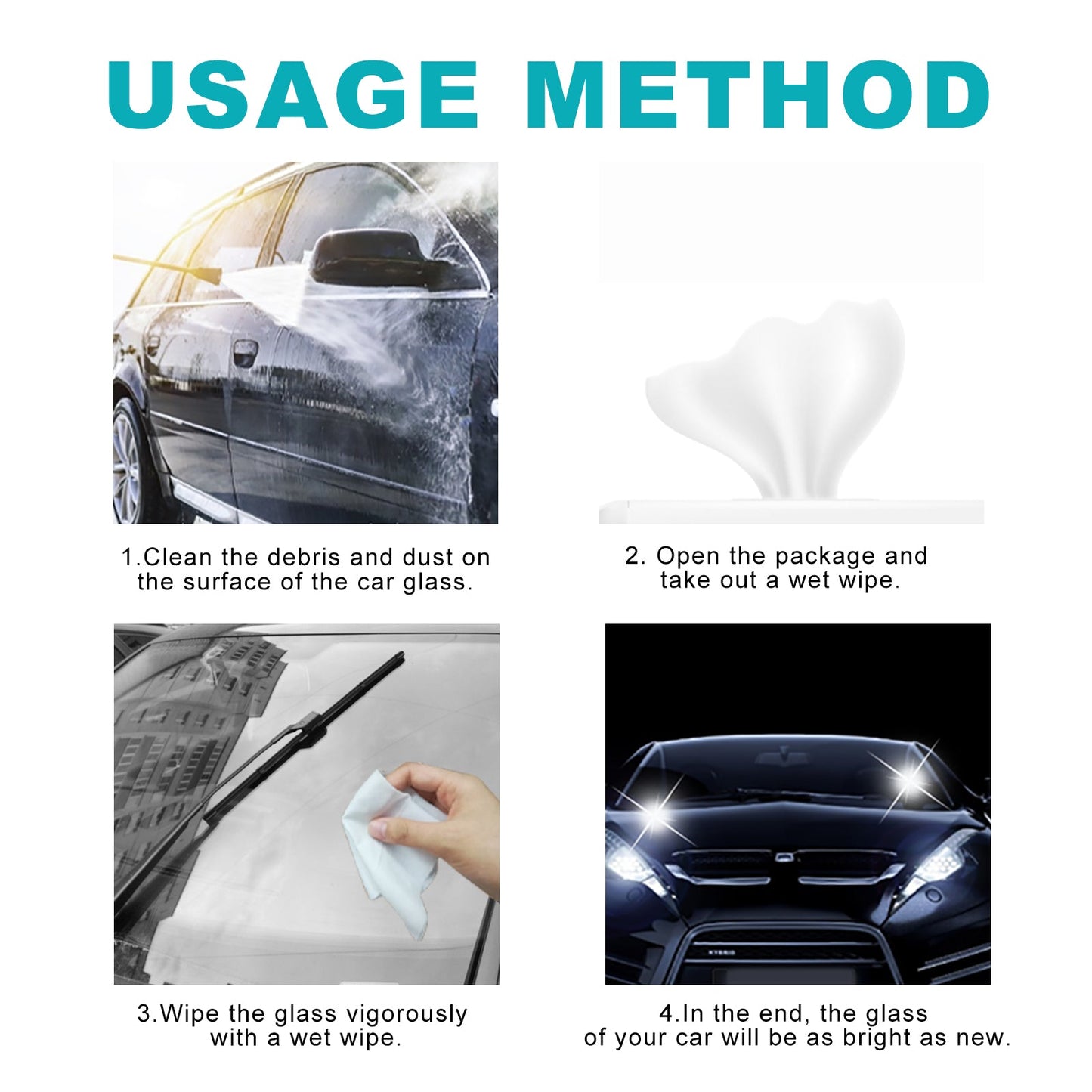 Glass Oil Film Removal Wipes, Car Windshield Anti-Fog Anti-Oil Anti-Rain Cleaning Wipes - Korvel
