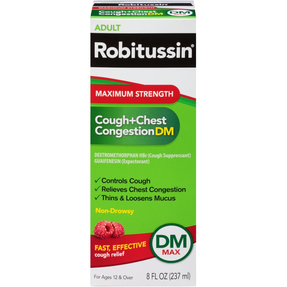 Robitussin Adult Maximum Strength Cough & Chest Congestion DM - 8 oz