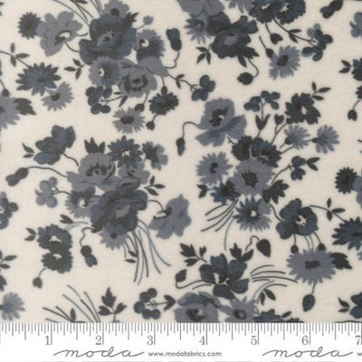 Tela de Flores Somerset Cuddle de Verano de Nantucket en Crema y Marino
