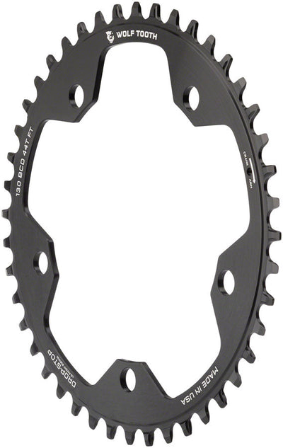 Chaîne de vélo Wolf Tooth 130 BCD pour route et cyclocross - 44t Noir
