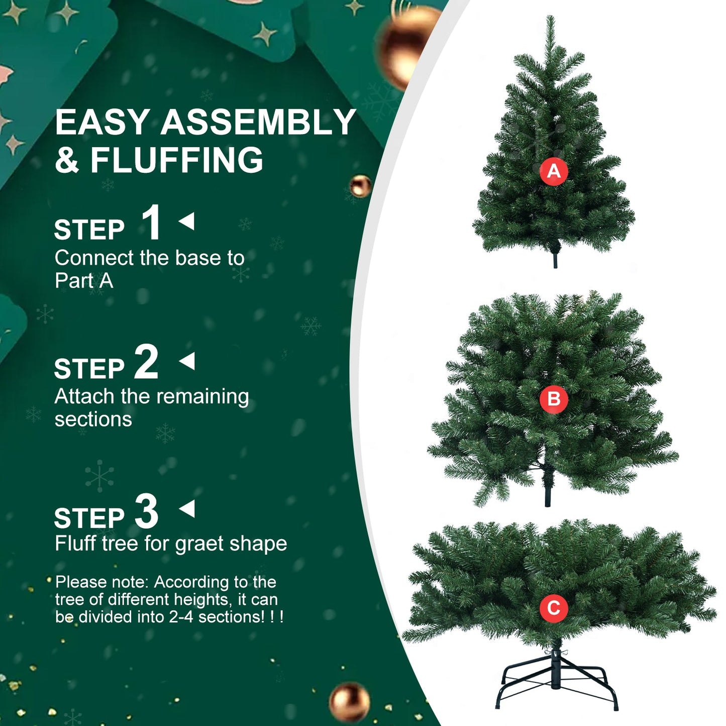 Arbre de Noël en fil mémoire vert PVC de 5 pieds