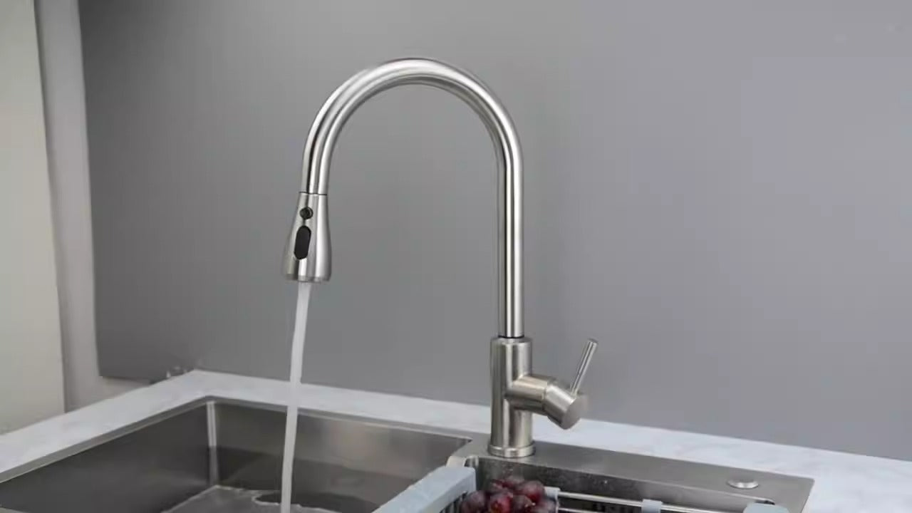 Premium 304 Stainless Steel Kitchen Faucet with Pull-Out Spray