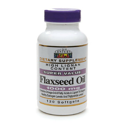 21st Century Flaxseed Oil Softgels, 1000 Mg, 120 Count