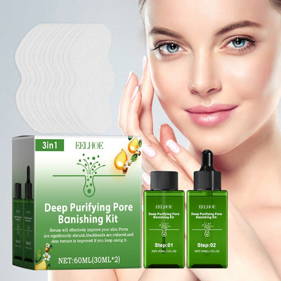 Deep Purifying Pore Banishing Kit, Pore Thinning And Blackhead Remover Moisturizing Essence - Korvel