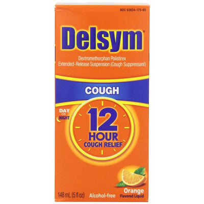 Delsym Cough Relief 12 Hour Liquid - Orange Flavor, 5 Oz