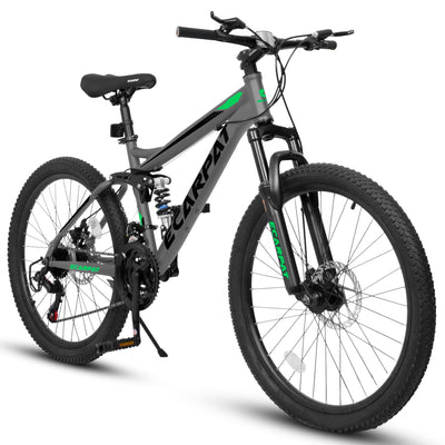 A2660 Ecarpat Mountain Bike 26 inch wheels, carbon steel frame disc brake thumb shift front fork rear shock absorber bike - Korvel