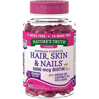 Nature's Truth® Superior Strength Biotin – 5000 mcg Liquid Softgels