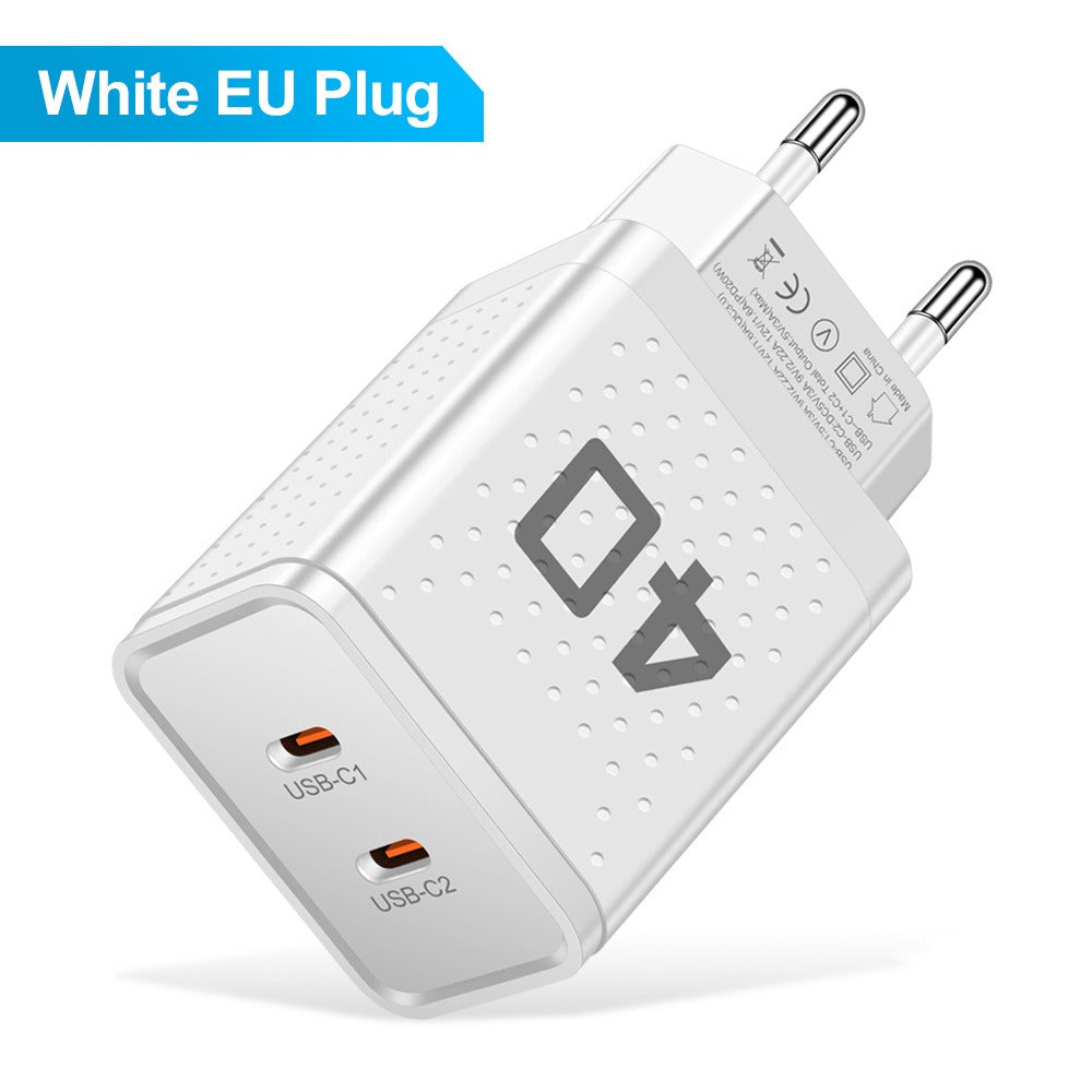 Adaptateur de voyage à chargement rapide Dual PD