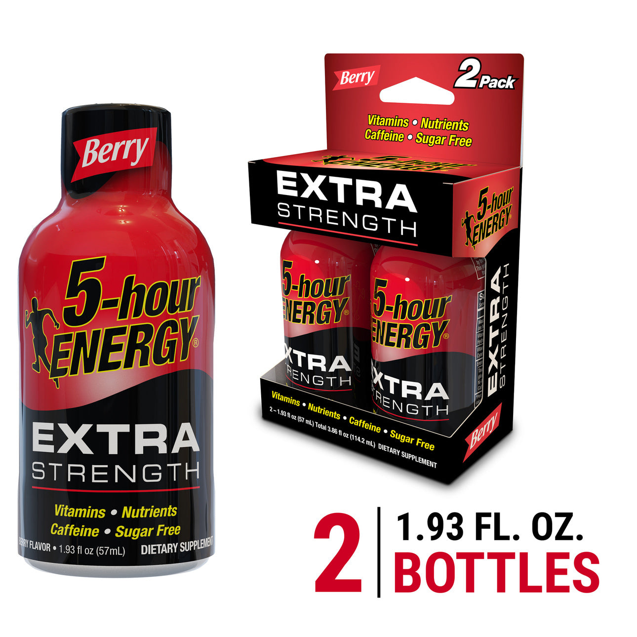 5-Hour Energy Extra Strength Berry Shot - 2 Pack