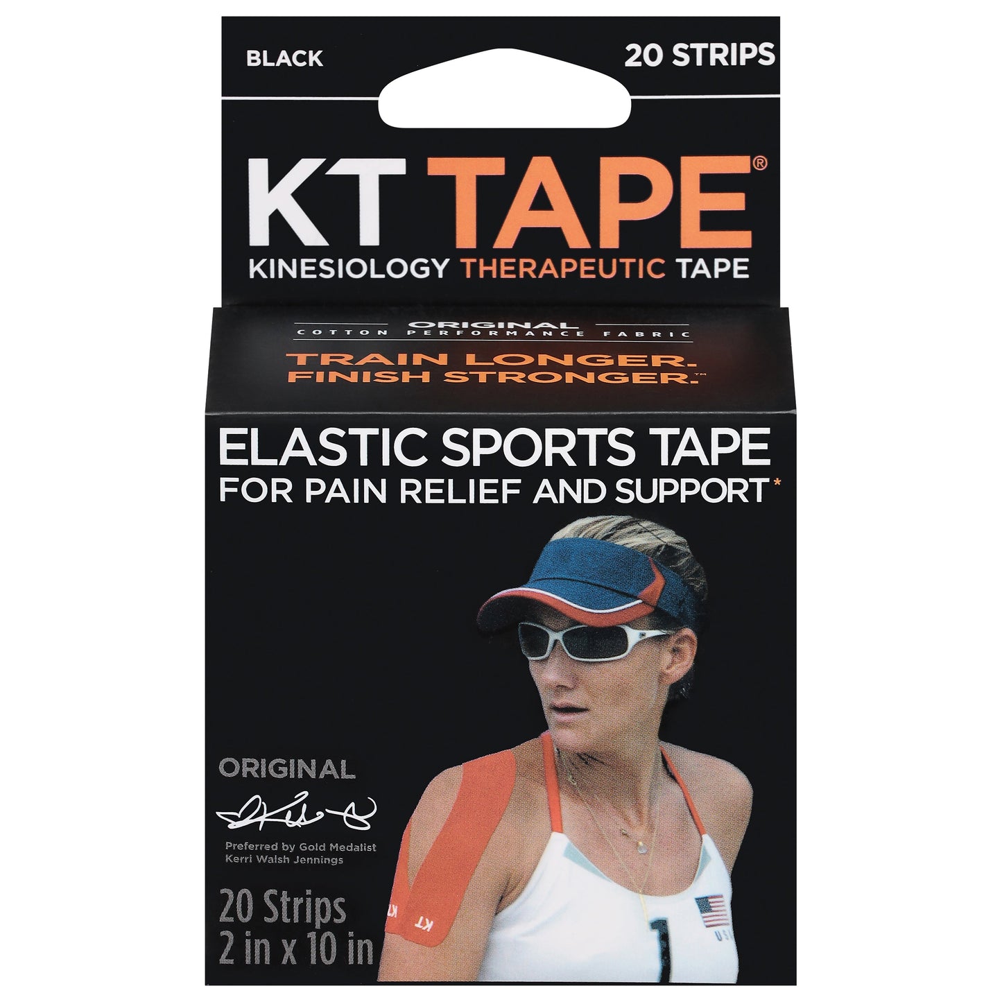 KT Tape Original Cotton Noir Kinesiology Tape