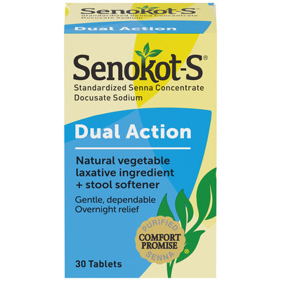 Senokot-S Dual Action Laxative & Stool Softener, 30 Tablets