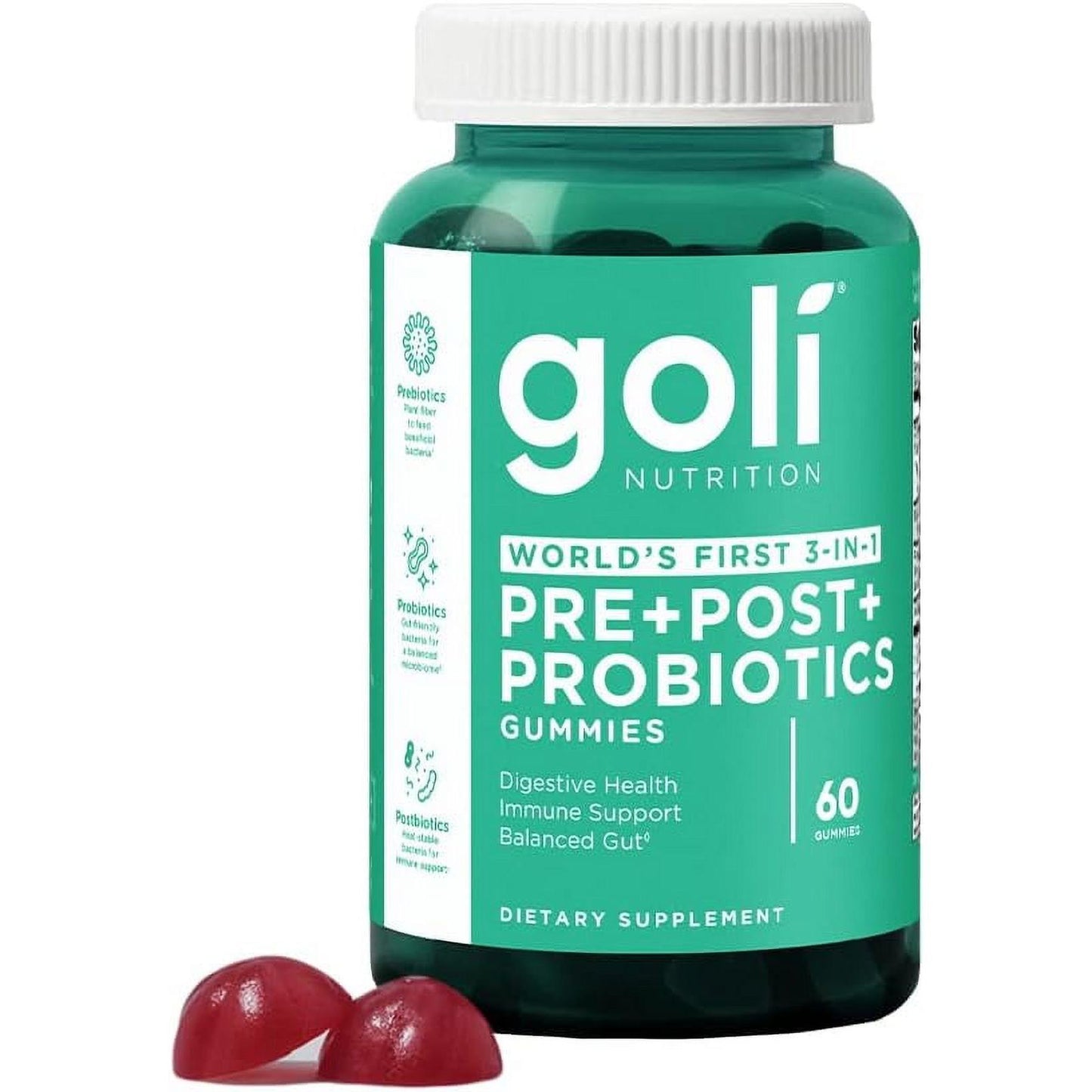 Goli Nutrition Pré + Post + Probiotiques Gummies Végétaliens - 60ct
