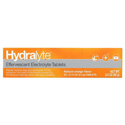 Hydralyte Effervescent Electrolyte Tablets - Natural Orange Flavor