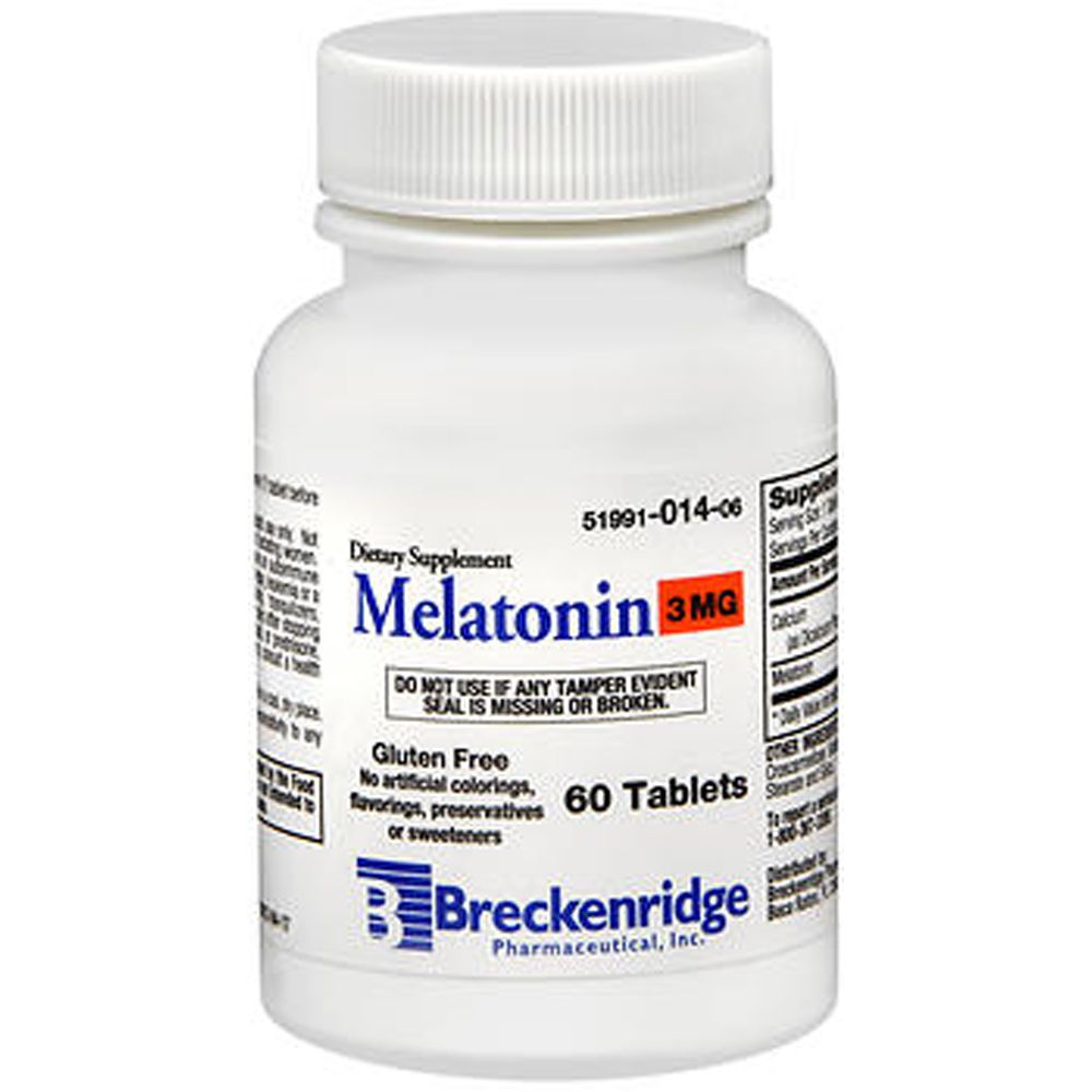 Tabletas de Melatonina Sin Gluten de Breckenridge Pharm Inc 3 Mg