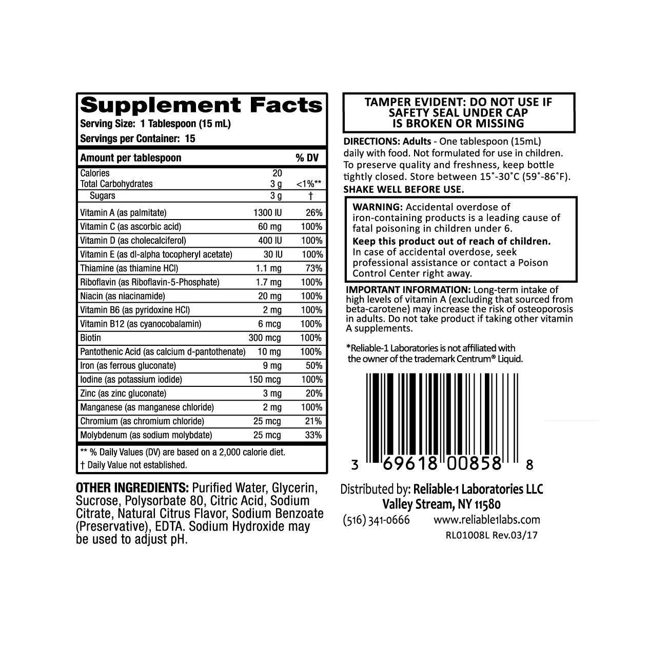 Suplemento de Vitaminas Líquidas Multi Vite 236ml
