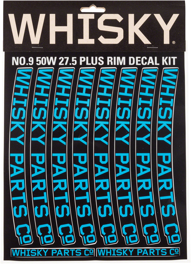 WHISKY 50w Rim Decal Kit for 2 Rims - Cyan