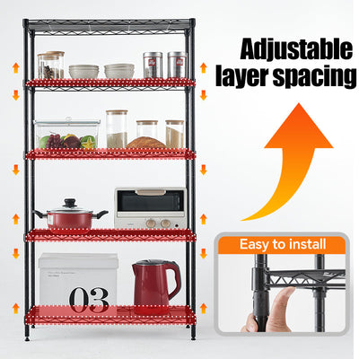 Wire frame metal storage rack adjustable rack, vertical storage rack unit (white, 36L x 14W x 71H) - Korvel