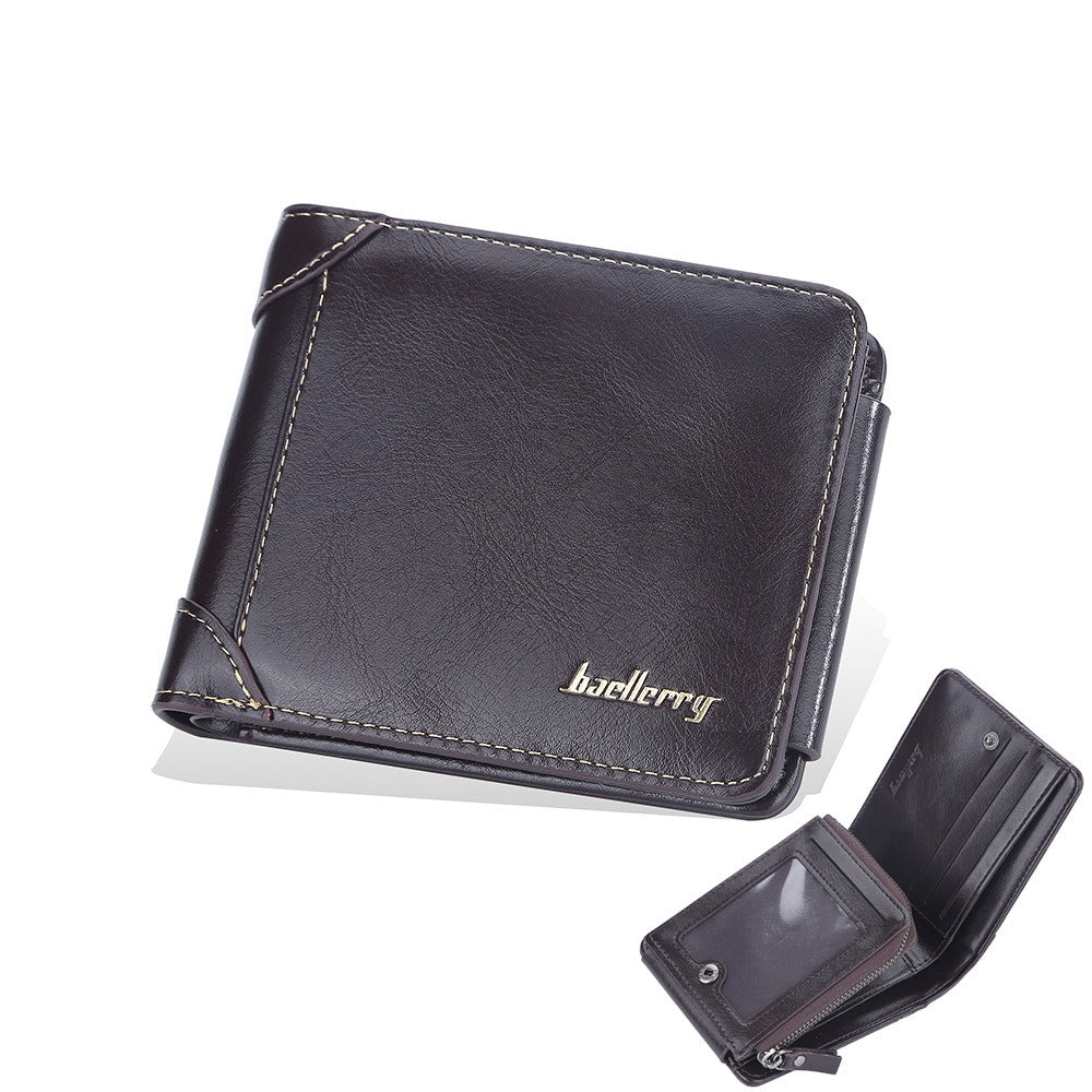 Cartera con cremallera corta para hombres - Elegante y funcional