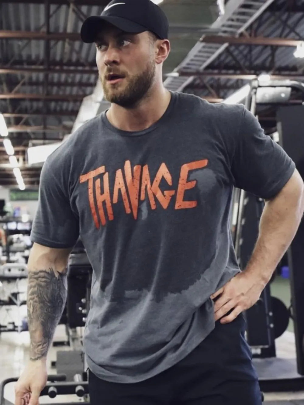 T-shirt à col rond graphique pour hommes grandes tailles
