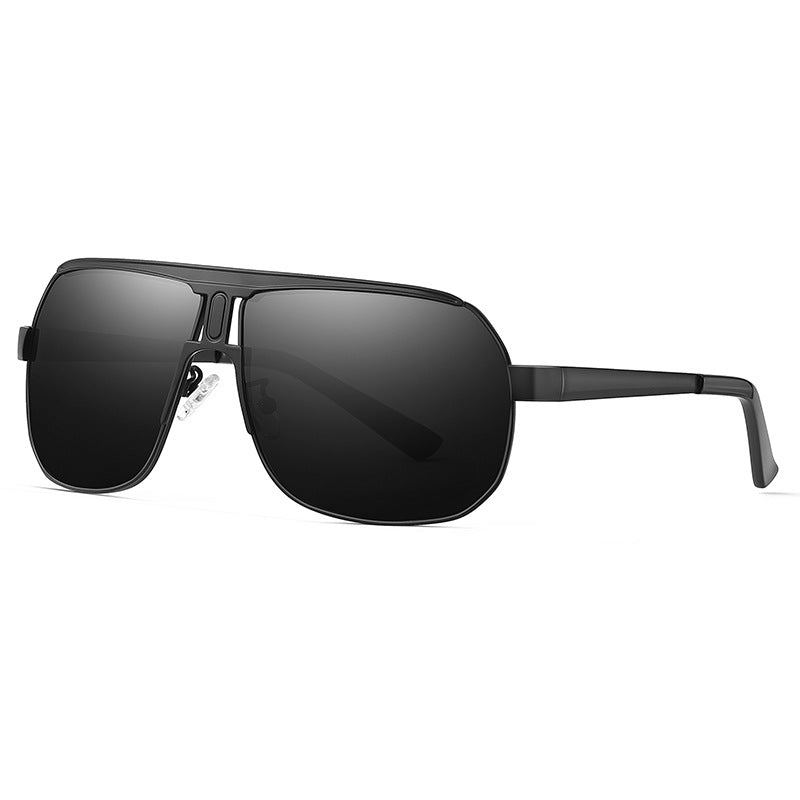 Lunettes de soleil élégantes à grande monture pour hommes